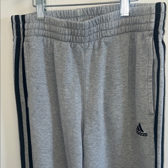 Adidas Kids Gray Joggers with Black Stripes - Picture 4 of 6